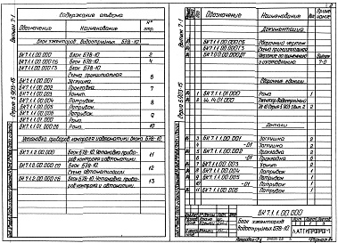 Состав альбома. Серия 5.903-15 БлокиВыпуск 7-1 Блок эжектора водоструйного БЭВ-10. Рабочие чертежи