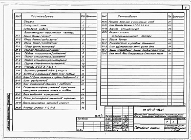 Состав альбома. Типовой проект 184-24-182.84Альбом 1 Архитектурно-строительные и электротехнические чертежи