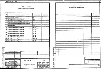 Состав альбома. Типовой проект 503-2-37.88Альбом 3 Спецификации оборудования    