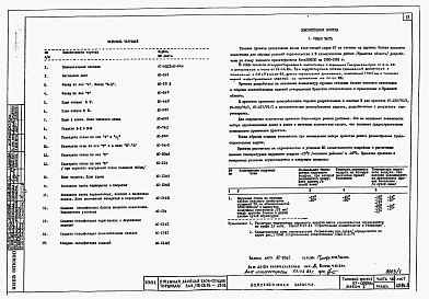 Состав альбома. Типовой проект 67-015/1Альбом 0.1.87 Архитектурно-строительные чертежи ниже отм. 0.000. Архитектурно-строительные, санитарно-технические и электротехнические чертежи выше отм. 0.000 