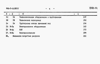 Состав альбома. Типовой проект 902-1-22Альбом 14 Сметы (глубина заложения подводящего коллектора 7 м). Вариант в сборных конструкциях