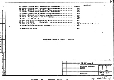 Состав альбома. Шифр РС9207 ВстроенныеАльбом 3 Монтажные чертежи для блочных и панельно-блочных жилых домов производства ГМПСМ Часть 3