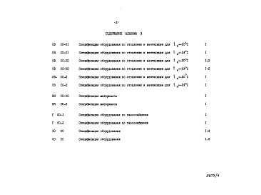 Состав альбома. Типовой проект 111-96-72.85Альбом 3 Спецификация оборудования