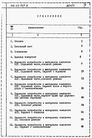 Состав альбома. Типовой проект 113-24-71/1.2Альбом 6 Ведомости потребности в материалах
