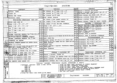 Состав альбома. Типовой проект 214-3-5/72Альбом 1 Общестроительная , санитарно-техническая и электротехнические части