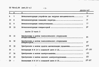 Состав альбома. Типовой проект 708-41.89Альбом 10 Сметы. Часть 1   