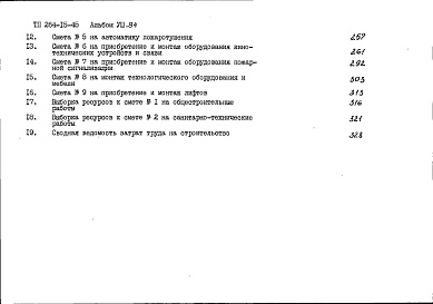 Состав альбома. Типовой проект 264-15-45Альбом 8 Сметы часть 1