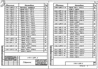Состав альбома. Серия 1.424.1-6/89 КолонныВыпуск 2 Части 1, 2 Арматурные и закладные изделия. Рабочие чертежи