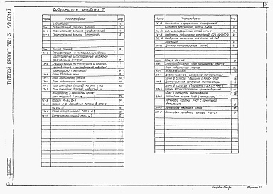 Состав альбома. Типовой проект 702-1-3Альбом 1 Общая пояснительная записка. Технологические и электротехнические решения.