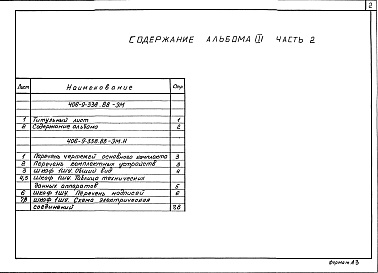 Состав альбома. Типовой проект 406-9-338.88Альбом 3 Задания заводу-изготовителю. Часть 1 - Щиты автоматизации