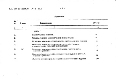 Состав альбома. Типовой проект 264-12-243с.85Альбом 10 Сметы книга 1