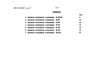 Состав альбома. Типовой проект 501-5-62.86Альбом 5 Ведомости потребности в материалах     