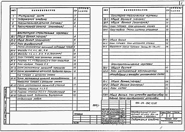 Состав альбома. Типовой проект 184-24-267.13.87Альбом 1 Архитектурно-строительная, санитарно-техническая и электротехническая части