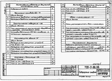 Состав альбома. Типовой проект 705-3-39.88Альбом 2 Применен из тп 705-3-38.88 Технология производства. Электрическое освещение. Молниезащита здания. Вентиляция. Связь и сигнализация.      
