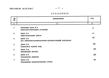 Состав альбома. Типовой проект Альбом 12.2 Сметы. Водоподготовительная установка. Книга 1