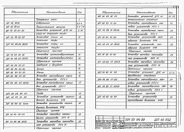 Состав альбома. Типовой проект 501-05-114.89Альбом 1 Пояснительная записка, монтажные чертежи, сборочные чертежи, чертежи деталей, ведомость расходов материалов.