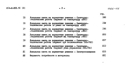 Состав альбома. Типовой проект 214-2-205.91Альбом 2 Сметы