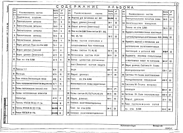 Состав альбома. Типовой проект 416-7-278.88Альбом 1 Пояснительная записка. Технология производства. Архитектурно-строительные решения. Отопление и вентиляция. Внутренний водопровод и канализация. Силовое электрооборудование. Автоматизация отопления и вентиляции. Связь и сигнализация
