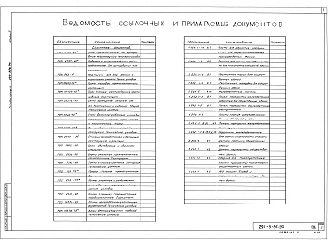 Состав альбома. Типовой проект 294-3-56.90Альбом 2 Пояснительная записка. Конструкции железобетонные. Конструкции металлические     