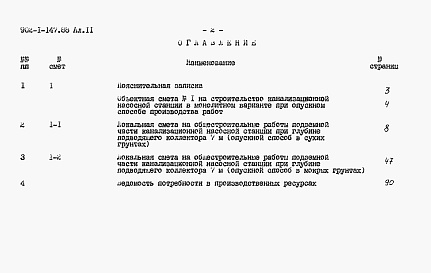 Состав альбома. Типовой проект 902-1-147.88Альбом 11Сметы. Подземная часть.