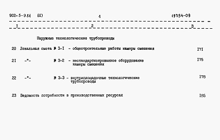 Состав альбома. Типовой проект 902-5-9.84Альбом 9 Сметы  