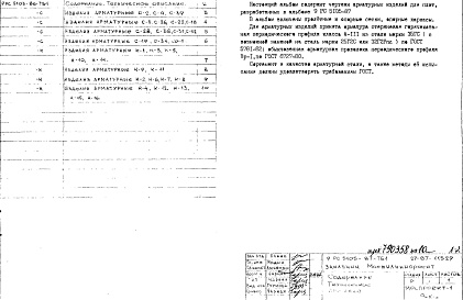 Состав альбома. Шифр 9РС 5105-87Альбом 1 Рабочие чертежи 