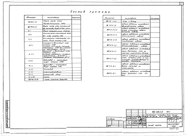 Состав альбома. Типовой проект 88-024/1.2Альбом 3 Общая характеристика проекта (0-1)
