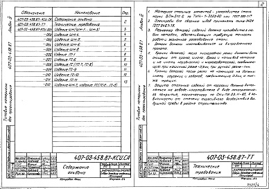 Состав альбома. Типовой проект 407-03-458.87Альбом 4 Строительные изделия