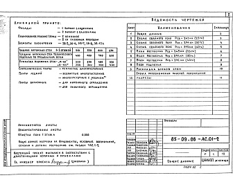 Состав альбома. Типовой проект 85-09.86АС.01-2 Архитектурно-строительные решения ниже 0.000. Свайные фундаменты 