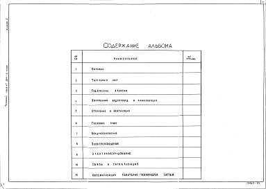 Состав альбома. Типовой проект 284-3-49.83Альбом 3 Внутренний водопровод и канализация. Отопление и вентиляция. Тепловой пункт. Электрооборудование и электроосвещение. Связь и сигнализация. Автоматизация сантех.систем