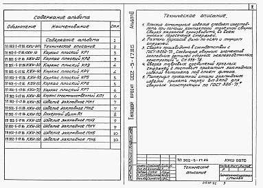Состав альбома. Типовой проект 902-5-17.86Альбом 2 Строительные изделия    