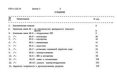 Состав альбома. Типовой проект 903-4-115.87Альбом 5 Сметы
