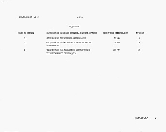 Состав альбома. Типовой проект 409-10-065.93Альбом 2 Спецификации оборудования