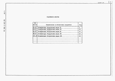 Состав альбома. Типовой проект 901-2-164.89Альбом 4 Спецификации оборудования (из тп 901-2-163.89)