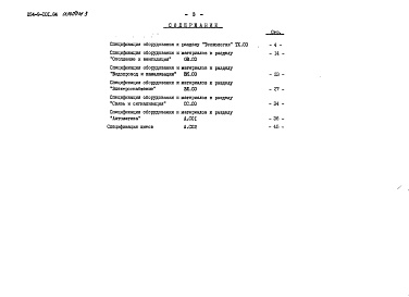 Состав альбома. Типовой проект 254-9-101.84Альбом 3 Спецификации оборудования