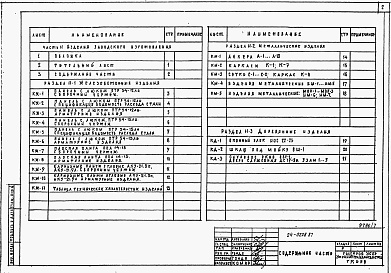 Состав альбома. Типовой проект 114-24-225.87Альбом 7 Примененный из ТП 24-0228.87 Часть 11 Изделия заводского изготовления