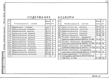Состав альбома. Типовой проект 705-01-165.84Альбом 0 Пояснительная записка.