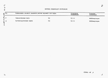 Состав альбома. Типовой проект 903-9-20см.88Альбом 9 Спецификация оборудования