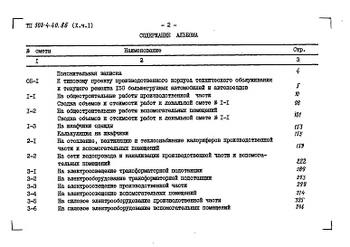 Состав альбома. Типовой проект 503-4-40.86Альбом 10 Сметы Части 1, 2, 3