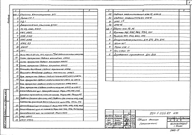 Состав альбома. Типовой проект 221-1-555.87Альбом 8 Изделия заводского изготовления