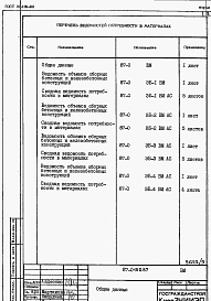 Состав альбома. Типовой проект 87-0150.87Альбом 7 Ведомости потребности в материалах  на элементы блокировки
