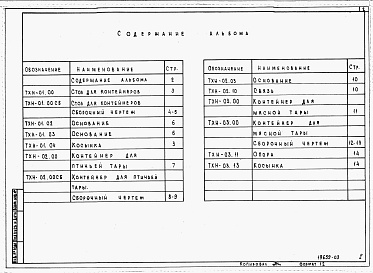 Состав альбома. Типовой проект 805-9-5.84Альбом 3 – Нетиповые технологические конструкции.    