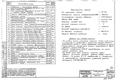 Состав альбома. Типовой проект 904-1-20/76Альбом 1 Технологическая и электротехническая части 
