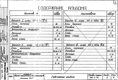 Состав альбома. Типовой проект 704-1-45Альбом 2 Стальные конструкции.Рабочие чертежи (по каждому проекту в отдельности).