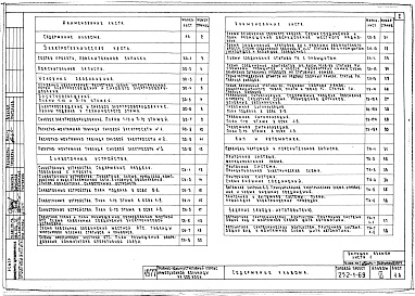 Состав альбома. Типовой проект 252-1-69Альбом 3 Электрооборудование и слаботочные устройства, автоматика сантехустановок и задание заводу-изгоотовителю по шкафам управления