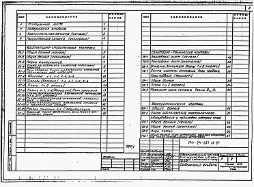 Состав альбома. Типовой проект 144-24-257.13.87Альбом 1 Архитектурно-строительная, санитарно-техническая и электротехническая части