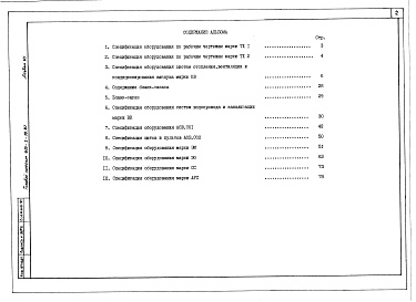 Состав альбома. Типовой проект 416-3-16.87Альбом 6 Спецификации оборудования