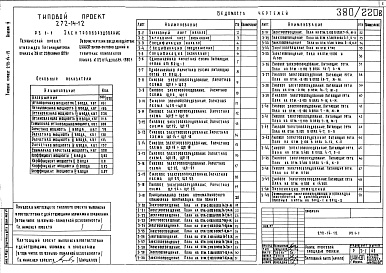 Состав альбома. Типовой проект 272-14-12Альбом 4 Электрооборудование.Автоматизация.Устройства связи.
