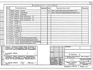 Состав альбома. Типовой проект 85-016/1.2 Альбом 6 Отопление и вентиляция ниже и выше отметки 0.000 на расчетные температуры -25С, -30С, -35С и -40С. Фасад 2 ОВ.1-2