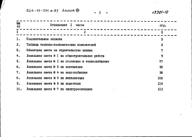 Состав альбома. Типовой проект 264-12-231м.83Альбом 8 Сметы книга 1